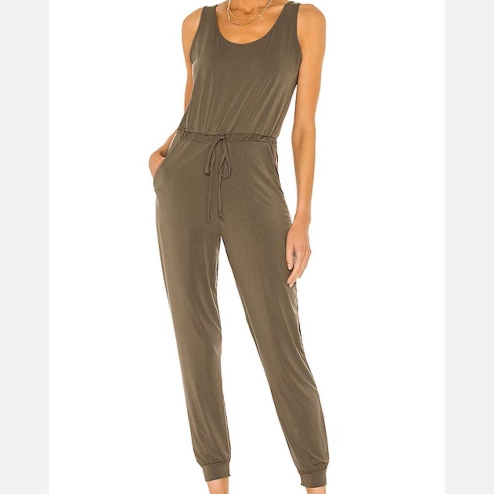 Commando Butter Tank Jogger Jumpsuit in Olive Green | Size XS